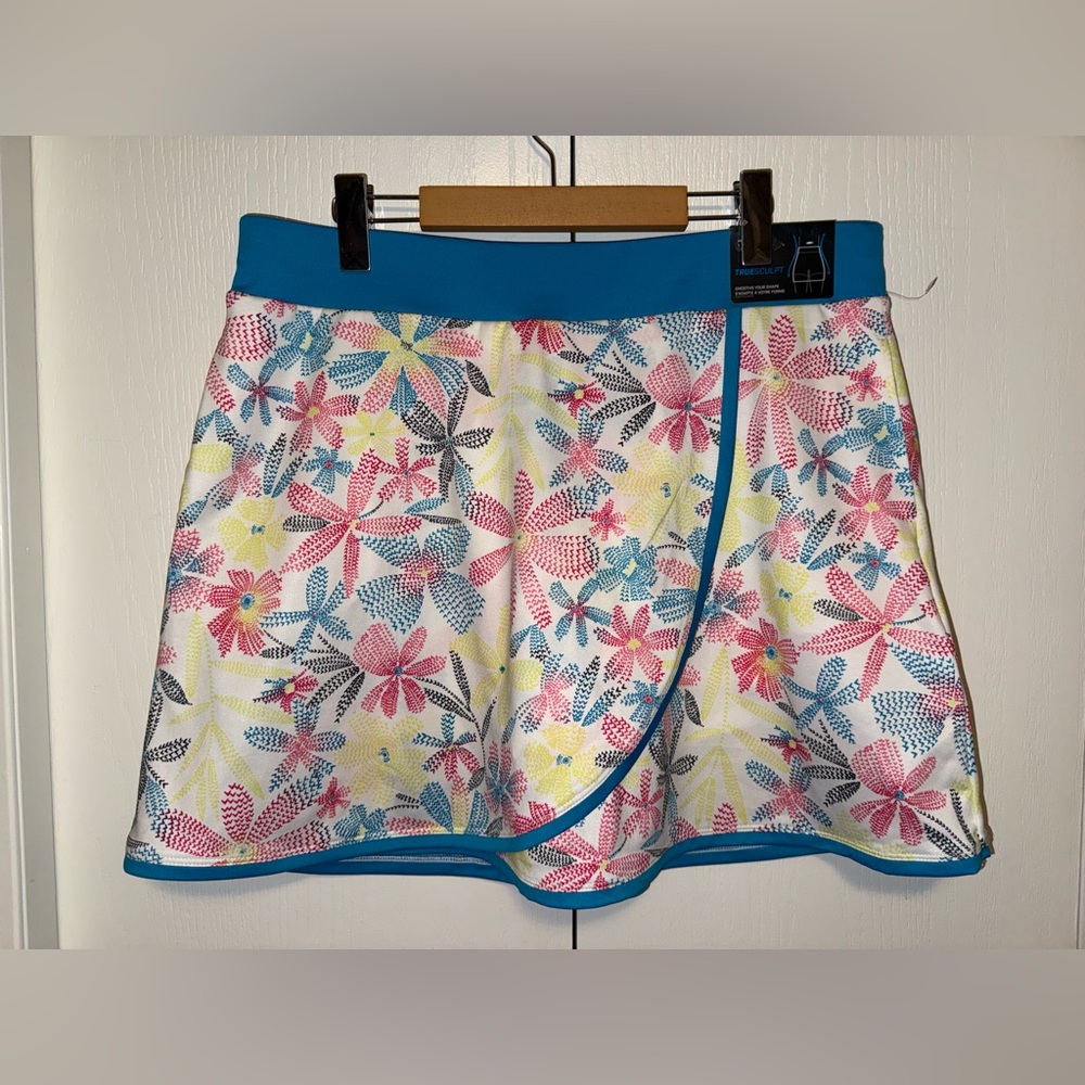 Callaway Brand New Floral Chevron Print Faux Wrap Golf Skort